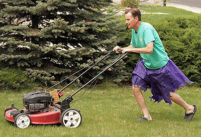 Mr. Grass mowing