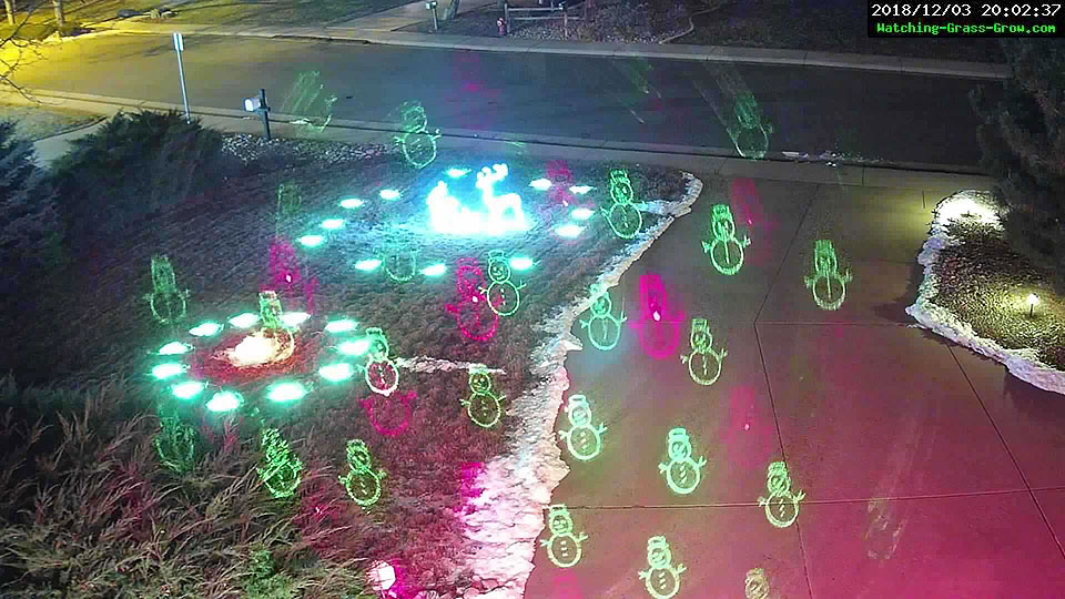 laser on grass snowman